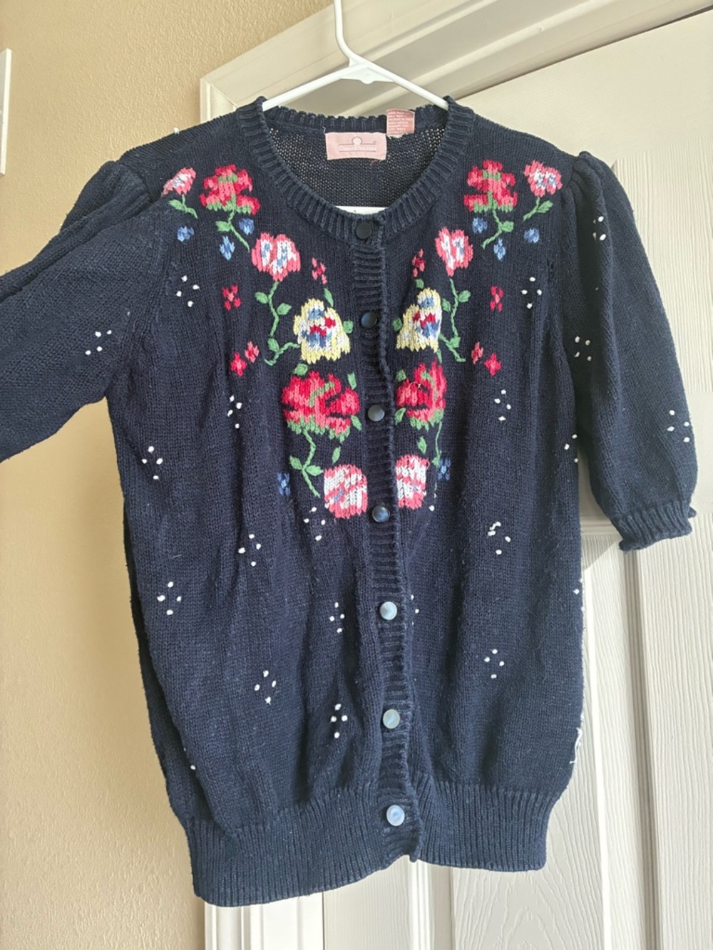 Vintage cottagecore floral granny short sleeved cardigan